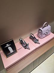 Dolce & Gabbana Printed Canvas And Brocade Slingback Pumps In Light Blue 6.5CM - 6