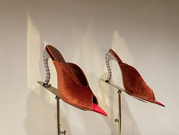 	 Schiaparelli Velvet Embellished Mules in Orange Suede 10.5cm
