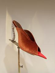 	 Schiaparelli Velvet Embellished Mules in Orange Suede 10.5cm - 6