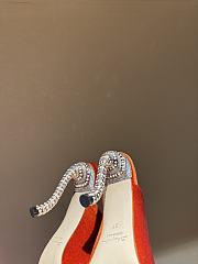 	 Schiaparelli Velvet Embellished Mules in Orange Suede 10.5cm - 4