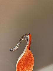 	 Schiaparelli Velvet Embellished Mules in Orange Suede 10.5cm - 2