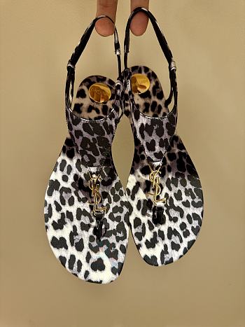 CASSANDRA wedges in leopard grosgrain