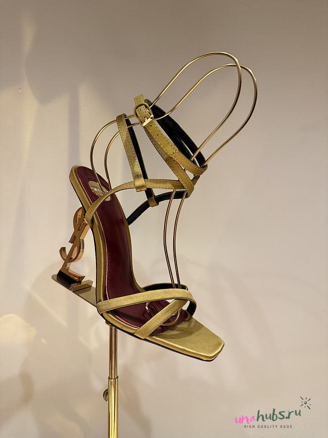 	 YSL OPYUM slingback sandals in yellow suede leather 10.5cm - 1