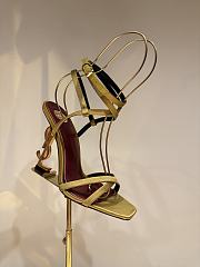 	 YSL OPYUM slingback sandals in yellow suede leather 10.5cm - 1
