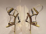 	 YSL OPYUM slingback sandals in yellow suede leather 10.5cm - 4