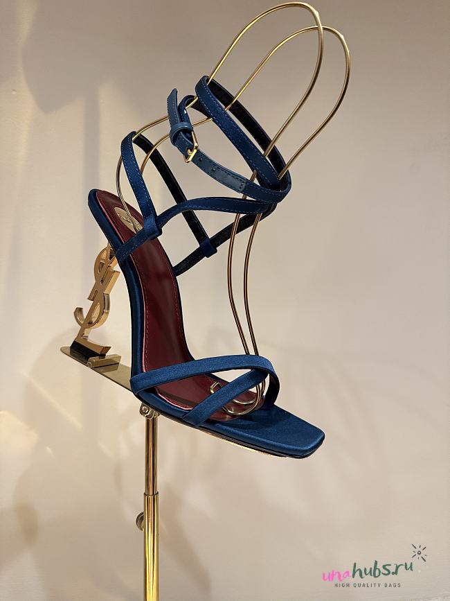 	 YSL OPYUM slingback sandals in blue suede leather 10.5cm - 1