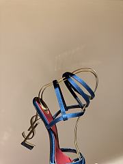 	 YSL OPYUM slingback sandals in blue suede leather 10.5cm - 6