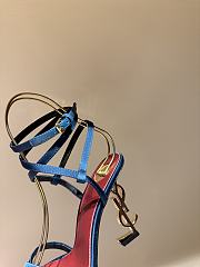 	 YSL OPYUM slingback sandals in blue suede leather 10.5cm - 5