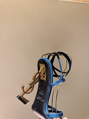 	 YSL OPYUM slingback sandals in blue suede leather 10.5cm - 3
