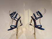 	 YSL OPYUM slingback sandals in blue suede leather 10.5cm - 4