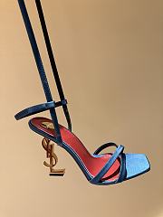 	 YSL OPYUM slingback sandals in blue suede leather 10.5cm - 2