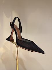 Amina Muaddi  Holli mesh slingback pumps in black - 5