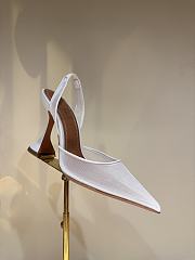 	 Amina Muaddi Holli mesh slingback pumps in White - 1