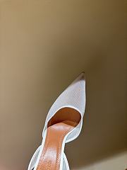 	 Amina Muaddi Holli mesh slingback pumps in White - 5