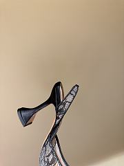 Amina Muaddi Holli Lace Slingback Pump Black - 2