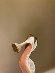 	 Amina Muaddi Holli Lace Slingback Pump Beige  - 4