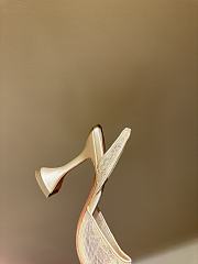 	 Amina Muaddi Holli Lace Slingback Pump Beige  - 5