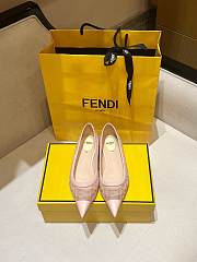 Fendi Wo Leather-Trimmed Mesh Flats  - 3