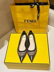 Fendi Wo Leather-Trimmed Mesh Flats  - 2