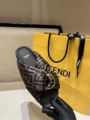 Fendi FF Motif Brown Slides - 6