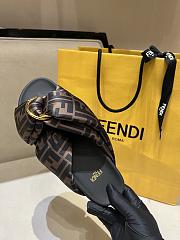 Fendi FF Motif Brown Slides - 5