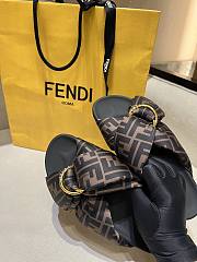 Fendi FF Motif Brown Slides - 3