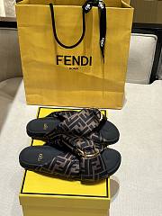 Fendi FF Motif Brown Slides - 2