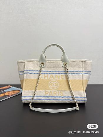 Chanel Deauville Shopping Bag In Canvas - 41x26x17cm