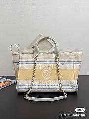 Chanel Deauville Shopping Bag In Canvas - 41x26x17cm - 4