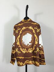 	 Versace Cameo Silk Shirt Brown - 4