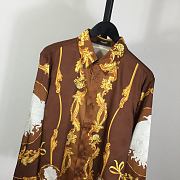 	 Versace Cameo Silk Shirt Brown - 2