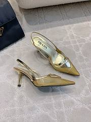 	 Prada Gold Metallic Leather Slingback Pumps - 3