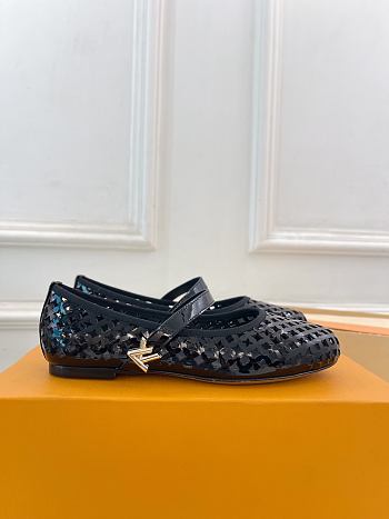 Louis vuitton Romy Flat Ballerina Black/White/REd