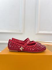 Louis vuitton Romy Flat Ballerina Black/White/REd - 2