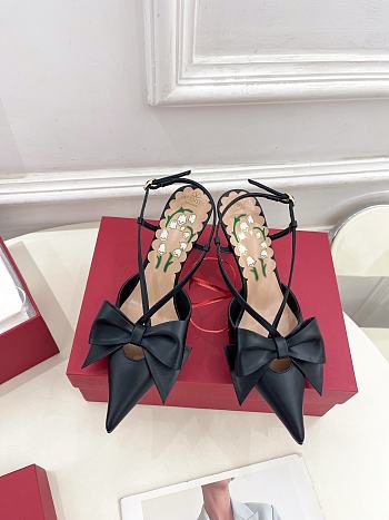 Valentino Bowow Slingback Pumps In Kidskin 85mm Black