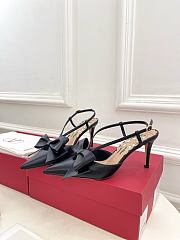Valentino Bowow Slingback Pumps In Kidskin 85mm Black - 6