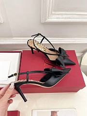 Valentino Bowow Slingback Pumps In Kidskin 85mm Black - 3