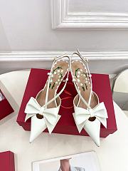 	 Valentino Bowow Slingback Pumps In Kidskin 85mm White - 1