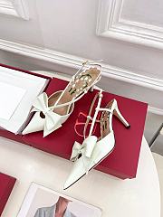 	 Valentino Bowow Slingback Pumps In Kidskin 85mm White - 3