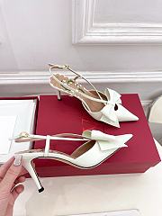 	 Valentino Bowow Slingback Pumps In Kidskin 85mm White - 2