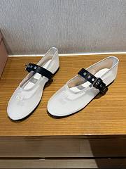 Miu Miu Mesh Fabric Ballerinas White - 5