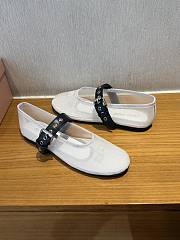 Miu Miu Mesh Fabric Ballerinas White - 4