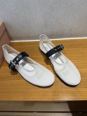 Miu Miu Mesh Fabric Ballerinas White - 3