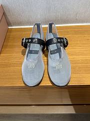 	 Miu Miu Mesh Fabric Ballerinas Blue - 1