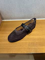 	 Miu Miu Mesh Fabric Ballerinas Burgundy - 6