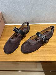 	 Miu Miu Mesh Fabric Ballerinas Burgundy - 2