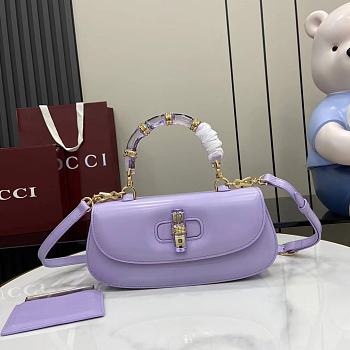 Gucci Bamboo Diva medium bag in lilac leather 26x13x8cm