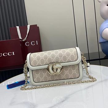 Gucci Go small shoulder bag in black GG canvas 21.5x14x9cm