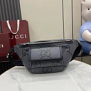 Gucci GG jumbo large belt bag in grey and black GG leather 28x18x8cm - 1