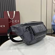 Gucci GG jumbo large belt bag in grey and black GG leather 28x18x8cm - 6